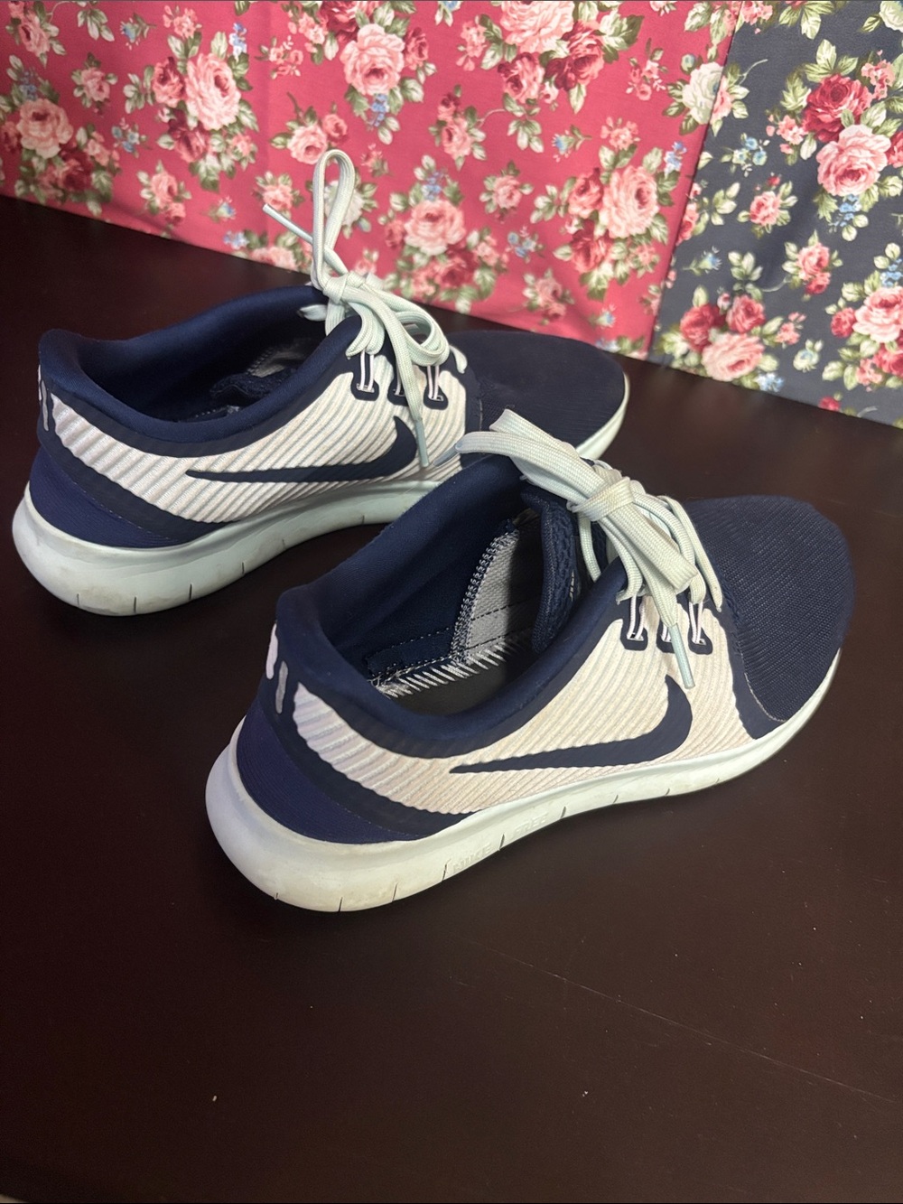 Nike Women’s Navy and White Athletic Running Shoes